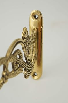 Brass Wall Mount Bracket for Orthodox Vigil Oil Lamps Flower Design Hook 13cm (5.12)