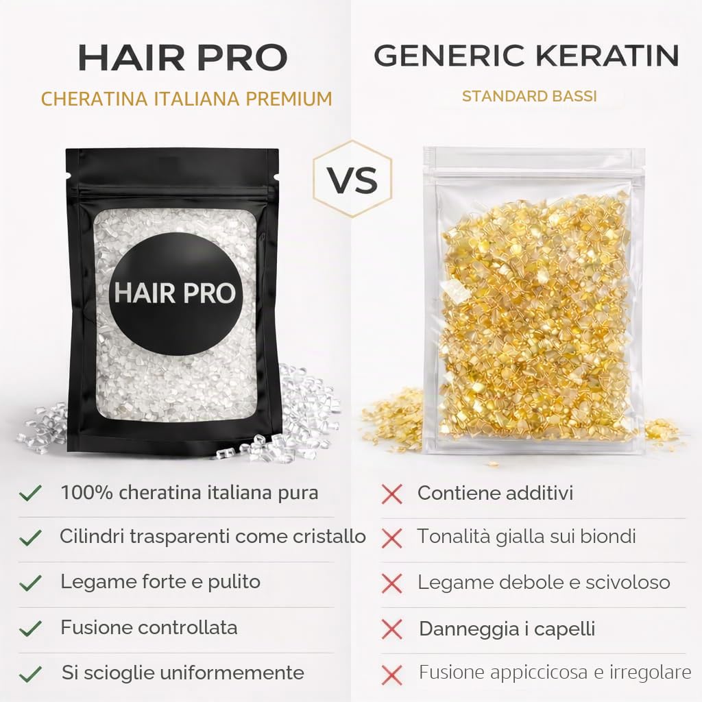 HairPro Granuli Cheratina Extension Capelli 10g — Beige #7.0