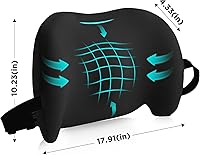 Vista 6 de Almohada de apoyo lumbar para silla de oficina, almohada lumbar de automóvil, alivio del dolor de espalda baja de la espalda, cojín de espuma A-negro