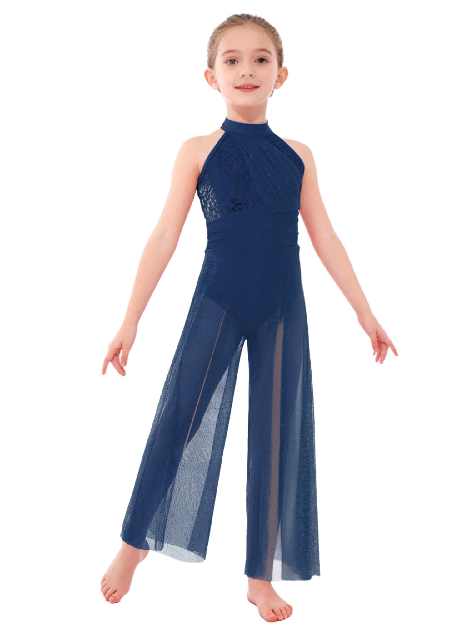JEATHA Maillot De Danza Ballet Niña Jumpsuit Sin Mangos Leotardo Gimnasia Rítmica Vestido De Actuación