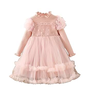 Amazon.com: Toddler Girl Long Sleeve Sweater Tulle Patchwork