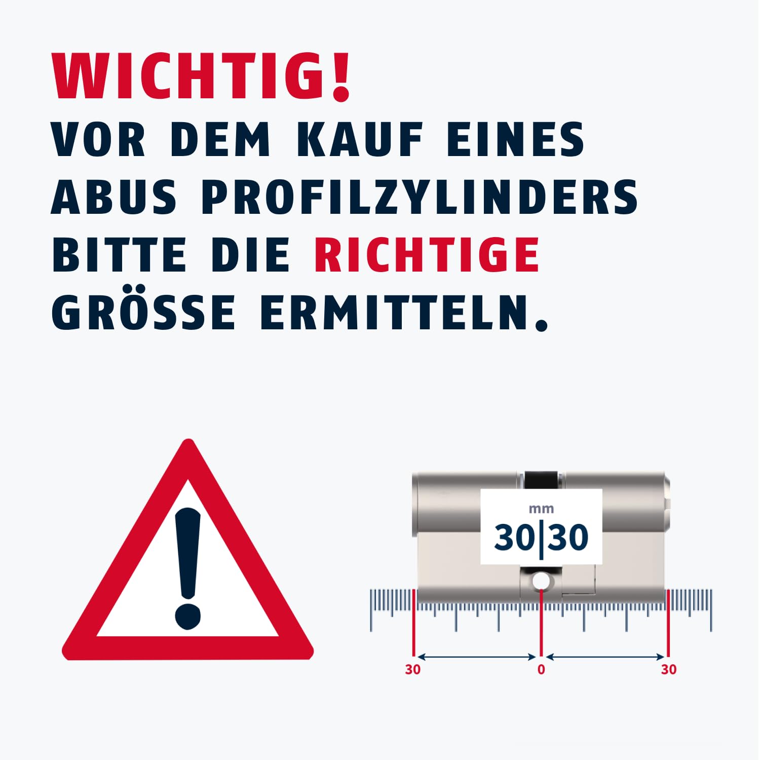 ABUS Profilzylinder D6XNP 30/30 mit 5 Schlüsseln und Code-Karte - Türschloss für Sicherheit an Haustür und Wohnungstür - Doppelzylinder mit Not- und Gefahrenfunktion