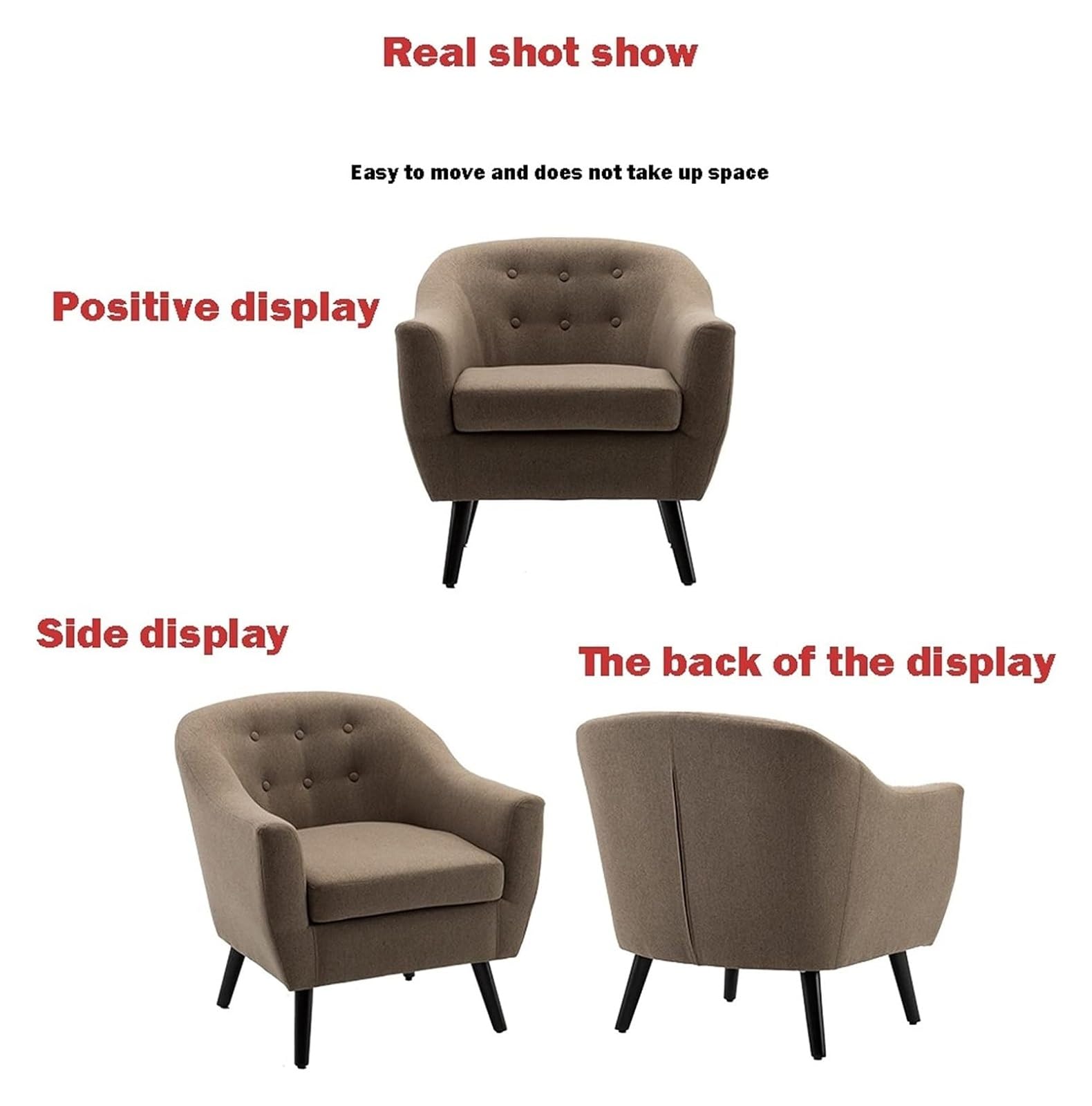 Amazon｜チェア Accent Chair,Lazy upholstered chair,Mid Century