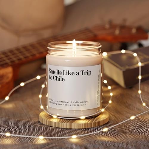 Experience Chile with Our Customizable Candle - Perfect for Unique Gifts and Trip Announcements