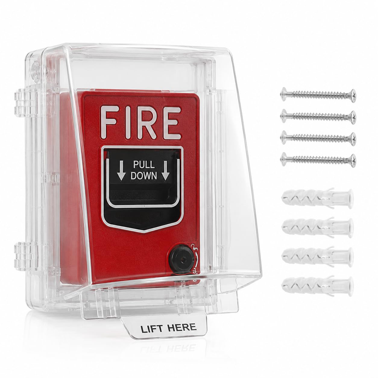 Protección para interruptores de alarma manuales que evita falsas pulsaciones
