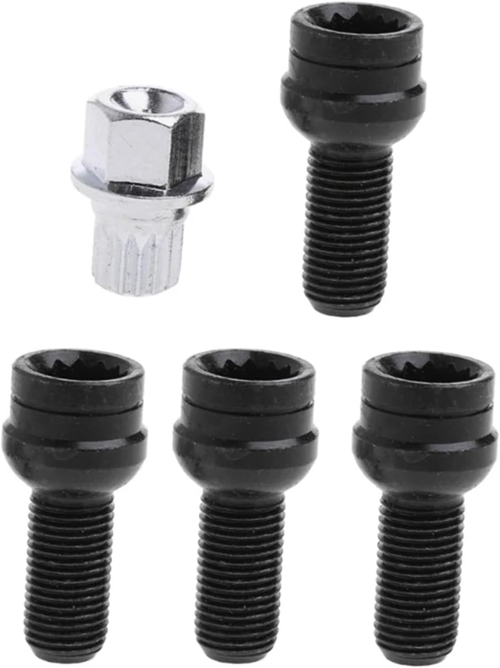 Alloy Wheel Nuts 5-Pcs Car Screw Set Tire Nuts Distinctive Aperture Screw for Most Cars Wheel Hub Bolts Auto Accessories OE 8D0601139F