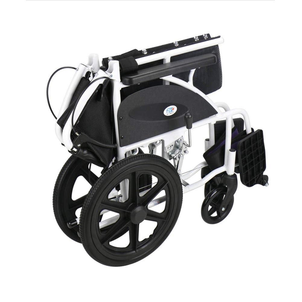 Silla de Ruedas Transit Sillas de Ruedas de Aluminio, de Estructura Liviana y Plegable con Frenos y Respaldo Plegable (Morado)