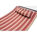 ZENY Hammock Quilted Fabric with Pillow Double Size Spreader Bar Heavy Duty,Burgundy/Tan Pattern