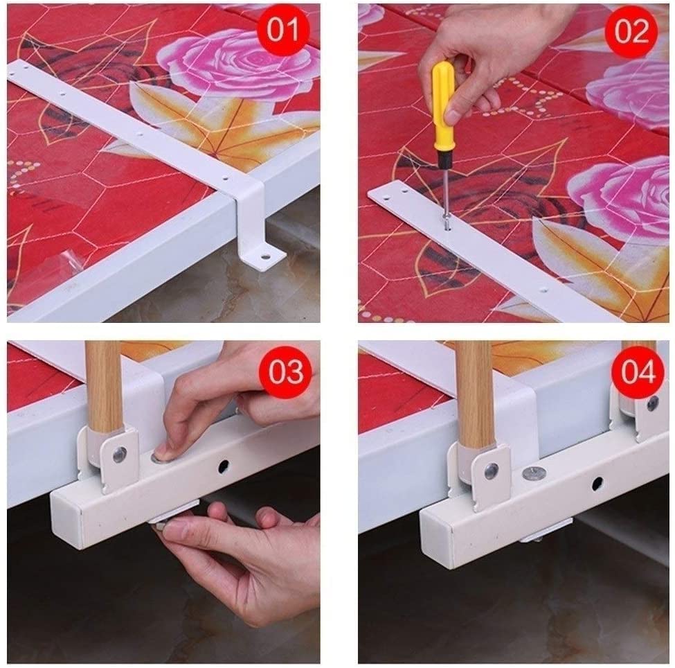 Barandilla de cama para ancianos y protector lateral plegable anticaídas 7
