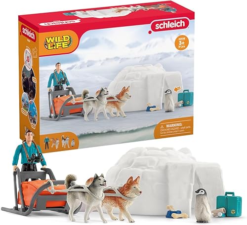 Schleich Wild Life - Juego de animales salvajes para niños y niñas a partir de 3 años, expedición antártica con animales árticos