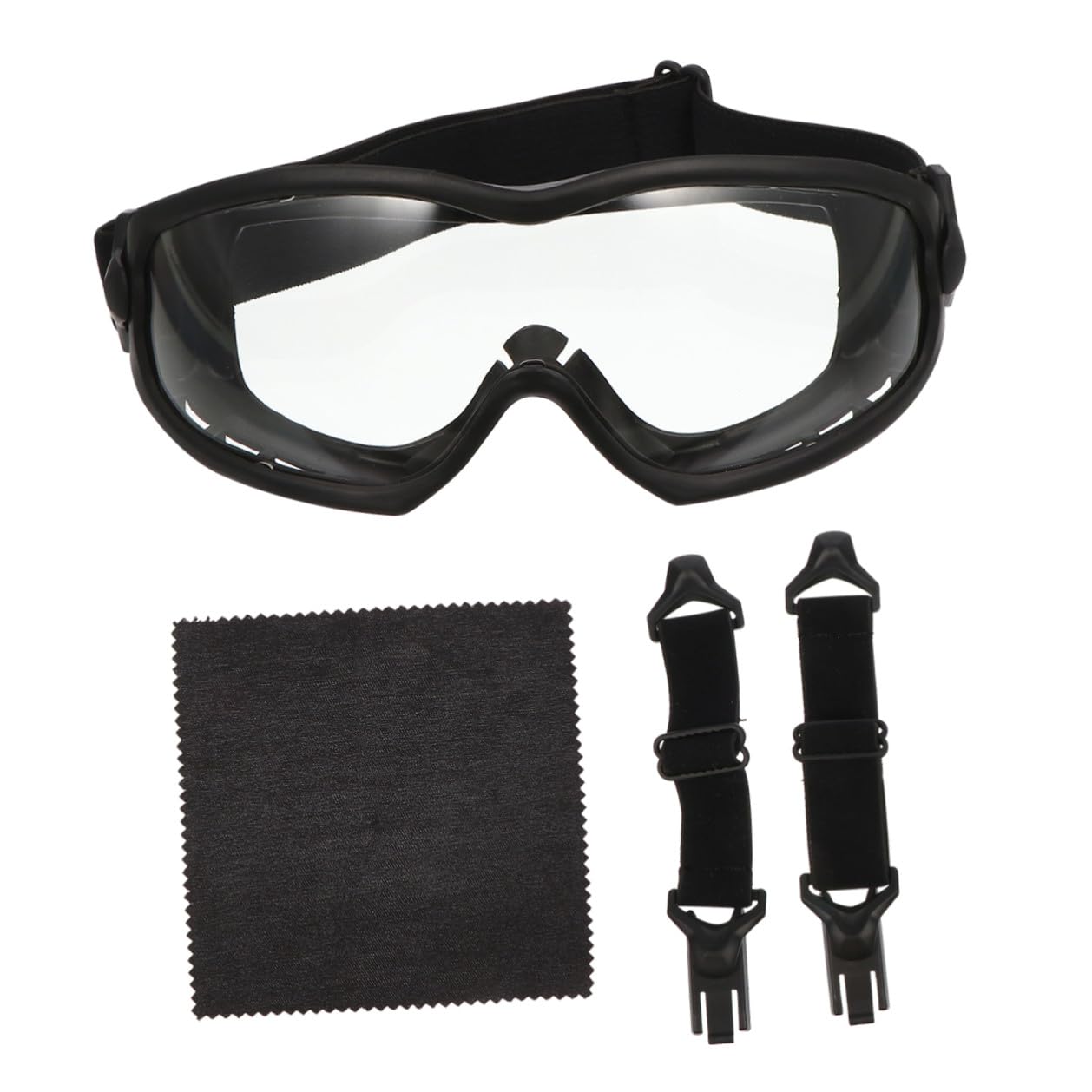 Healvian Occhiali Protettivi Anti-Vento Leggeri per Esterni Montatura Nera e Lenti Trasparenti Occhiali da Ciclismo e Equitazione Resistenti Agli Urti per Attività Outdoor e Sportive