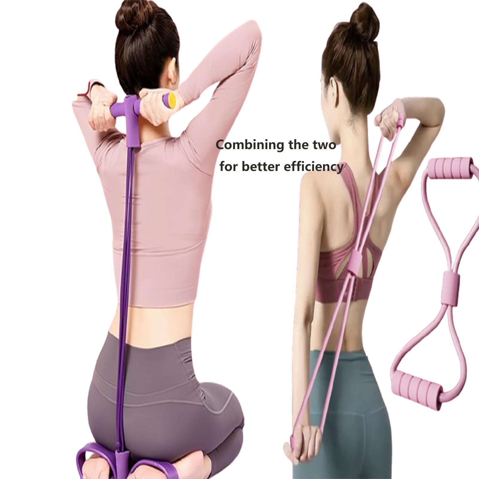 Accustomedtoit Pedalwiderstandsgerät - 8-Rohr Fitnessband Mit Griff