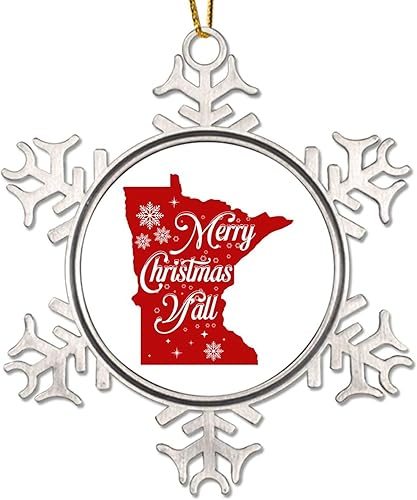 Adorno de metal para árbol de Navidad de los Estados de Minnesota, adorno de Navidad para niños, decoración patriótica de Navidad del estado de EE.