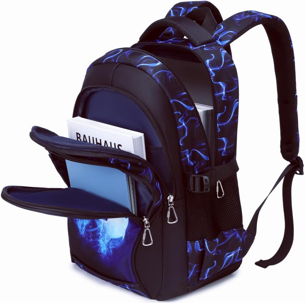 Boys Backpack For Elementary Middle Kids School Bookbag Waterproof School Bags 18 Inch (1-Phantom Blue) - Image 3