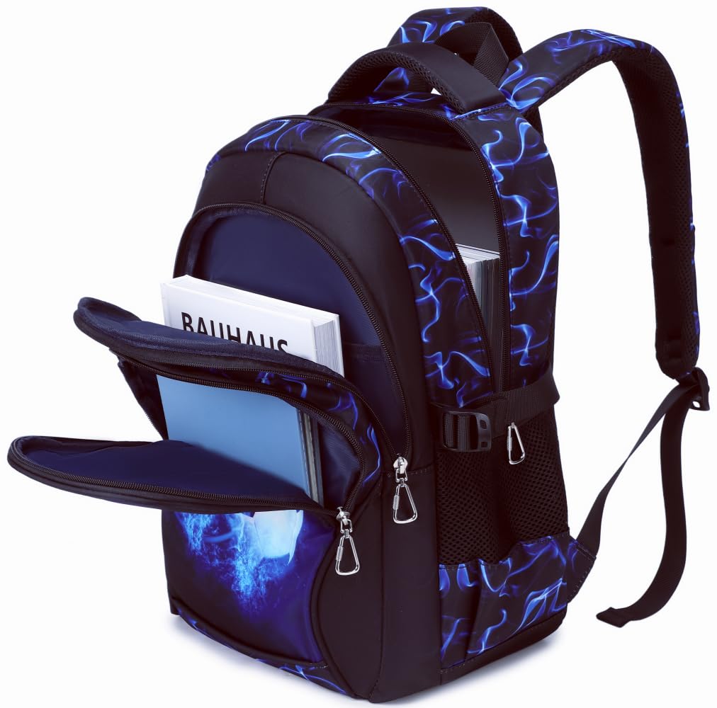 Mochila Chico Escolar Conjunto Niños de Libros Elemental Medio Adolescente Gran Impermeable Bolso de Almuerzo 18 Pulgadas 3 Pcs Boys Bolso