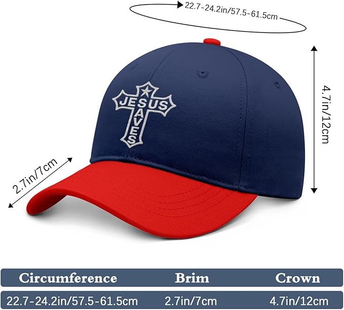 Jesus Saves Cross Baseball Cap, Unisex Christian Hat for Men Women, Gift Trucker Hats, Embroidered Vintage Snap miniatura 3