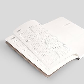 myPAPERCLIP 2025 Weekly Planner D2, Section Thread Bound, Hand Drawn Hard Back, A5 (148 x 210 mm, 5.83 x 8.27 in), Black Spine
