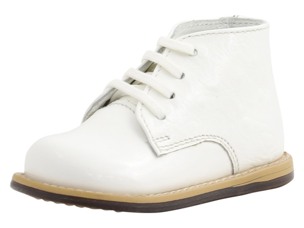 Josmo 8190PO Baby Walker Leather Dress Boots, White Pat Ostrich