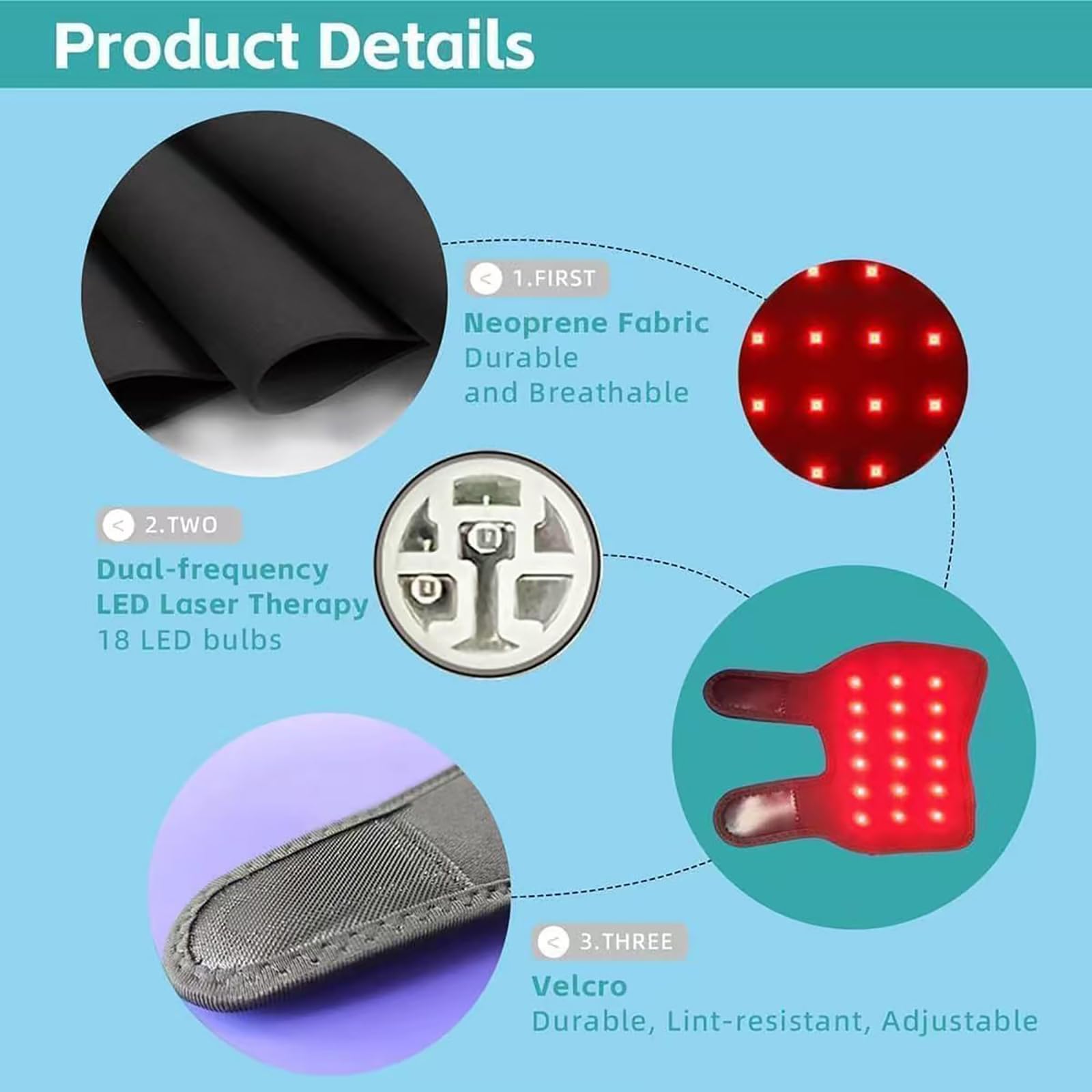 Rodillera Calefactora con Luz Roja Portátil, Almohadilla De Fisioterapia con Luz Roja para Mascotas, Incluye Bandas Delanteras Y Traseras para Las Piernas con Ajuste De Temporizador