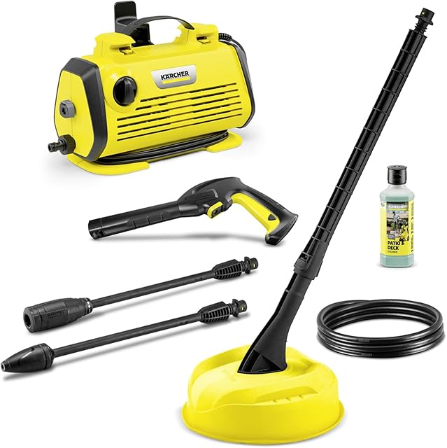 KÄRCHER Kärcher Hochdruckreiniger K 3 Horizontal Plus Home, Druck: max. 120 bar, Fördermenge: 380 l/h, Fläche: 25 m²/h, Gewicht: 6,1 kg, Hochdruckpistole und -Schlauch, Dreckfräser, Strahlrohr, Home Kit — Hochdruckreiniger