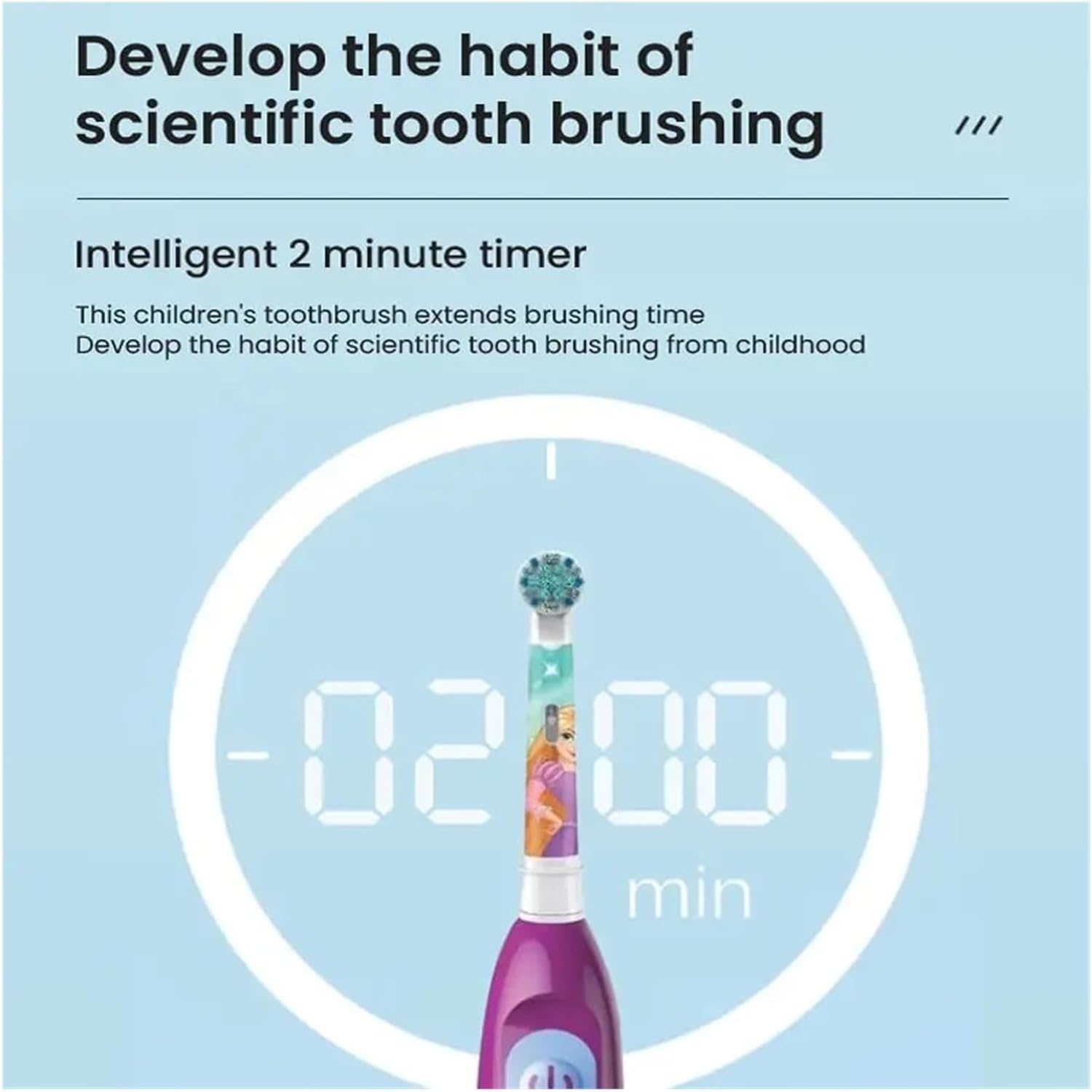 Electric Toothbrush Children Rotary Teeth Brush Soft Bristles 2Min Timer Waterproof Battery Powered for 3-12 Ages，Compatible with Oral B DB5510K(DB5510K Car)
