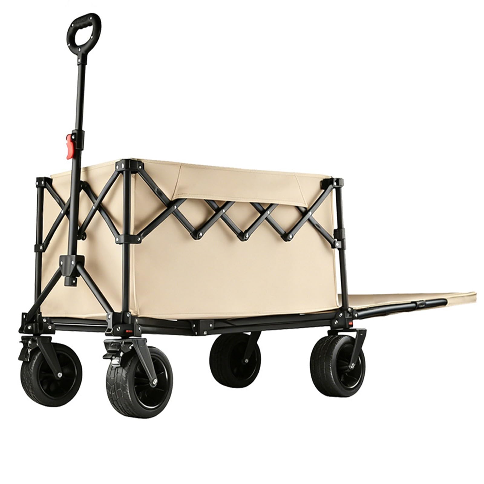 Carrello da Spiaggia Pieghevole Carrello da Giardino Portatutto con Ruote per Ogni Tipo di Terreno Braccioli Regolabili Ruote Rimovibili e Sacchetti per Tazze per Campeggio E