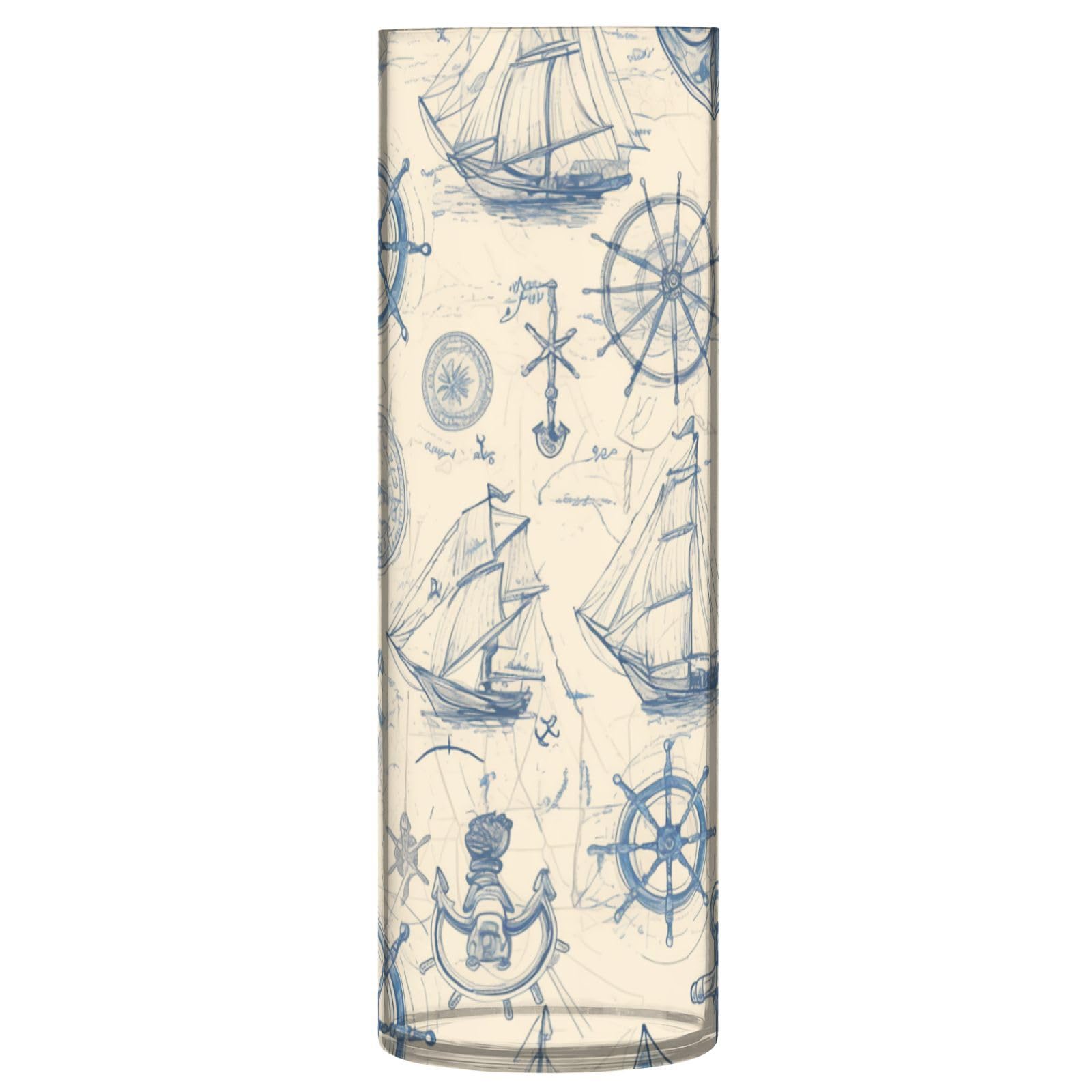 Vase en plastique doré et bleu au design jarrón para flores pour décoration élégante