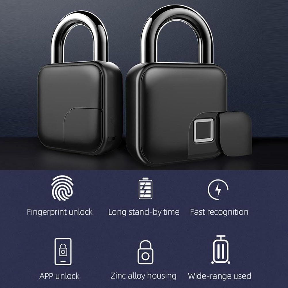 Candado de huellas dactilares, cerradura de seguridad inteligente sin llave, funda de viaje, cerradura biométrica de seguridad con detección de dedos (huellas dactilares inteligentes para TUYA)