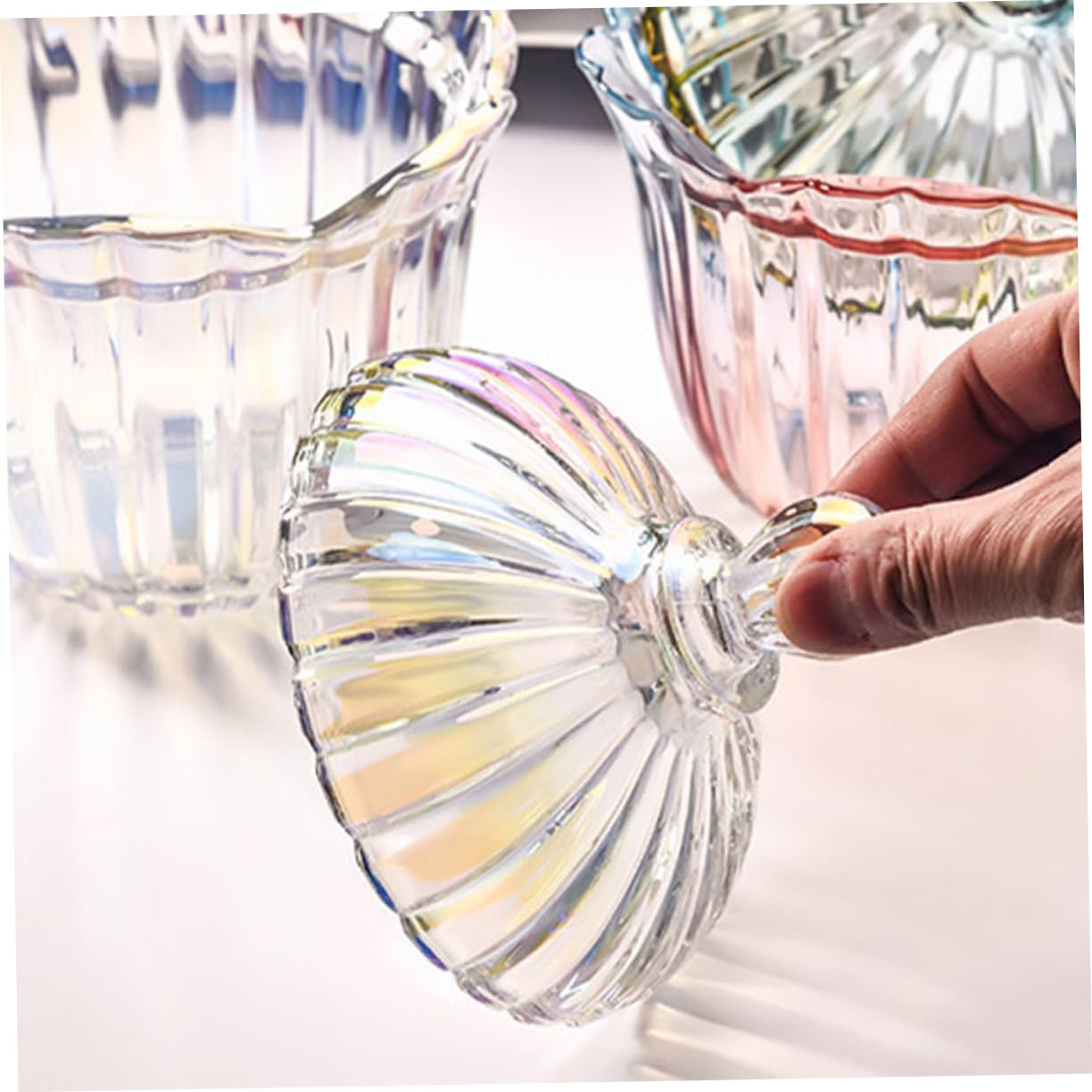 IMIKEYA Vorrats Glasbehälter mit Deckel Transparentes Aufbewahrungsglas für Snacks und Süßigkeiten Bleifreies Glas Tischaufbewahrungsdose für Zuhause und Laden