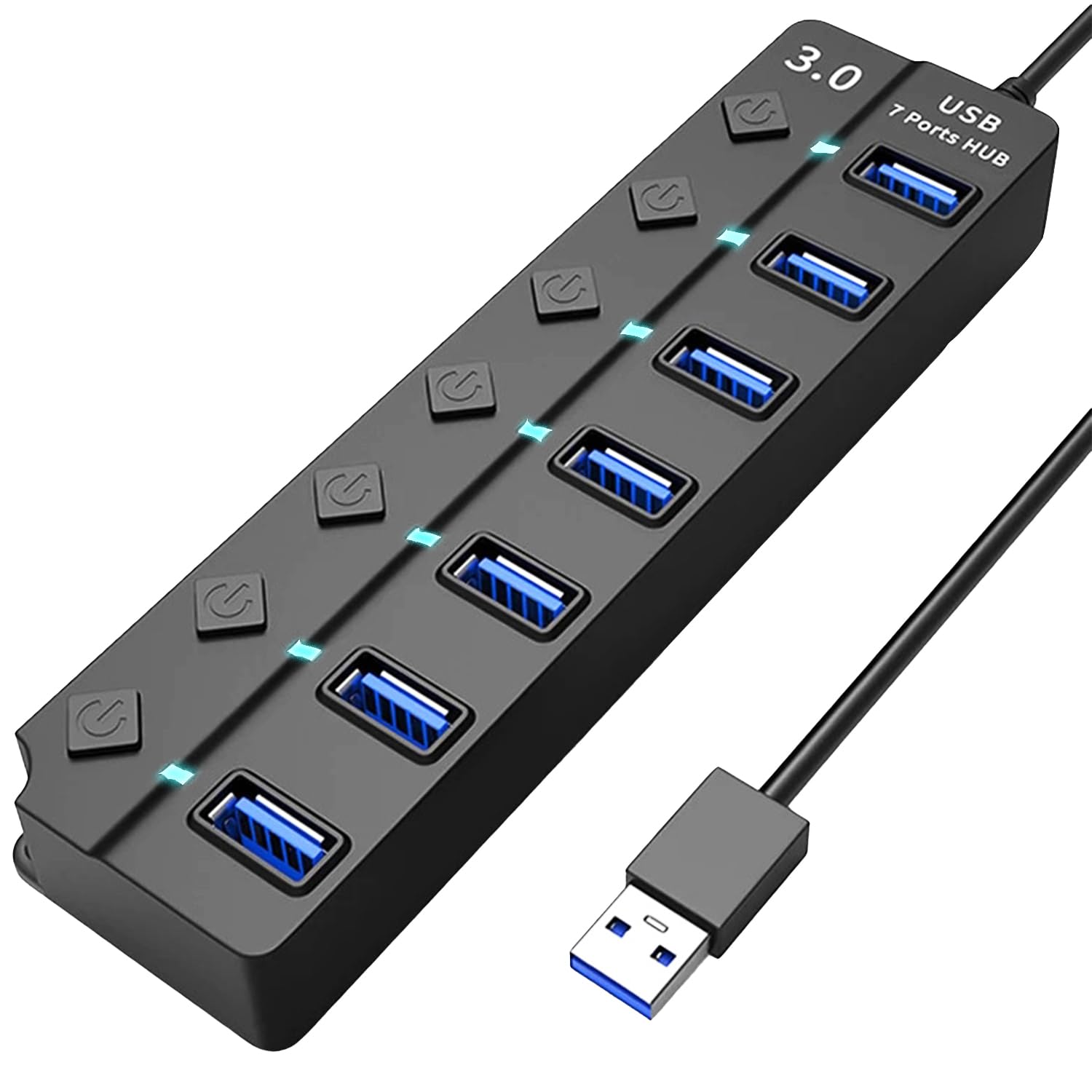 Amazon | USBハブ3.0 7ポートUSBハブスプリッター 個別のオン/オフ