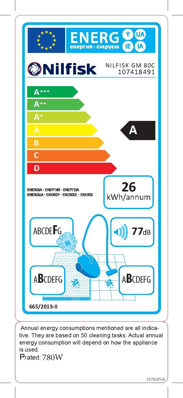 Nilfisk Aspiradora GM80 C para Suelos y Alfombras - Aspirador de Trineo Potente y Robusto con Función de Soplado (780 W)