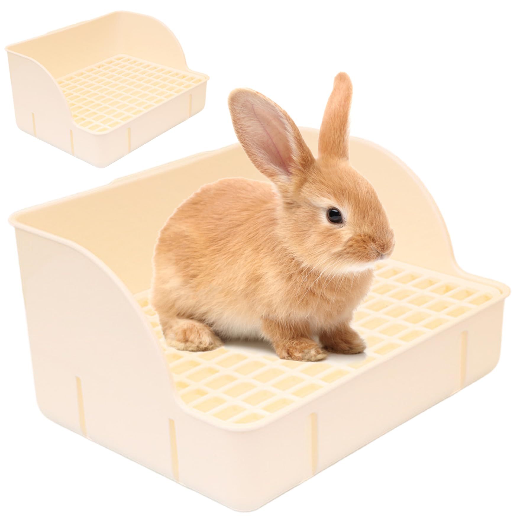 Entrenador para ir al baño de conejos con rejilla extraíble fácil de limpiar