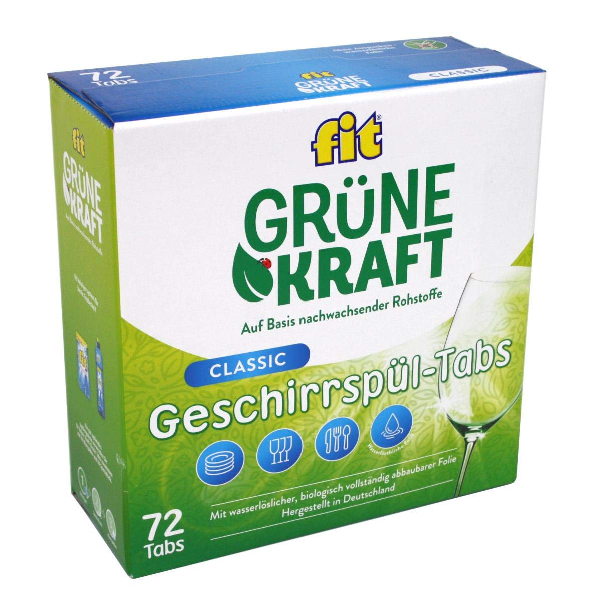 FIT Grüne Kraft Classic 144 Tabs Pastillas para lavavajillas pastillas lavavajillas