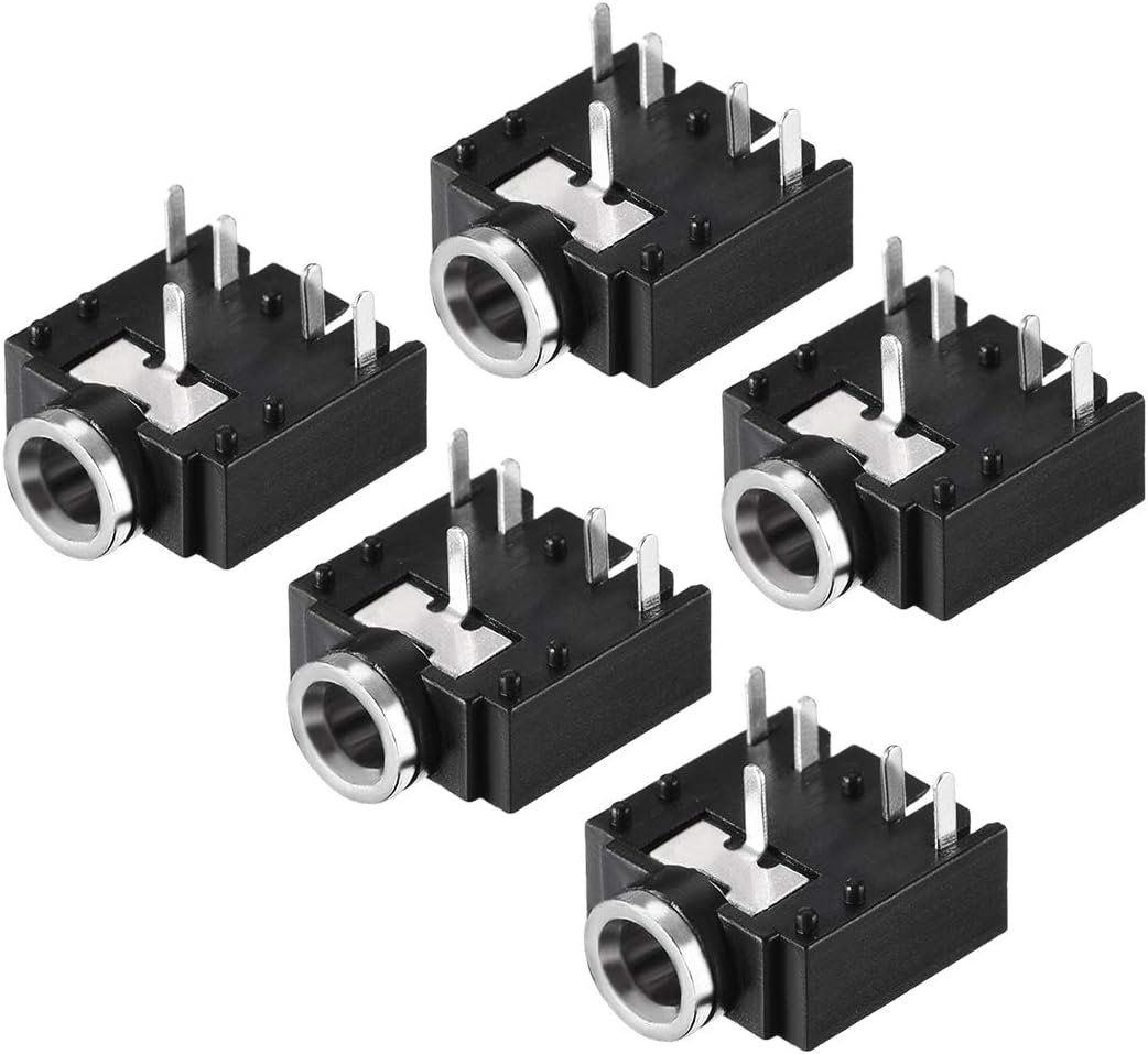 3.5 mm Audio Jack Connector PCB Mount Female Socket 5 Pin PJ-307 5pcs