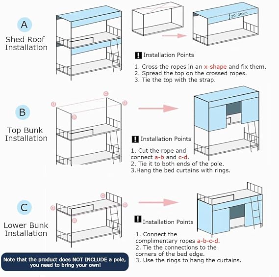 Dormitory Bunk Bed Curtain, Blackout Curtains Students Dorm Bed Canopy Privacy Curtain for Girls Sleeper Bunk Dustproof Bed Shading Tent Moveable Curtains (1.2m 3 Pieces+Top,Moon)