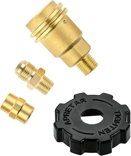 QCC1&POL Kit adaptador de tanque de propano, adaptador de manguera de propano incluye acoplador NPT de 14 pulgadas x 14 pulgadas y conector macho de