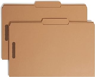 Smead Fastener File Folder, 2 Fasteners, Reinforced 2/5-Cut Tab Right of Center Position, Guide Height, Legal Size, Kraft, 50 per Box (19880)