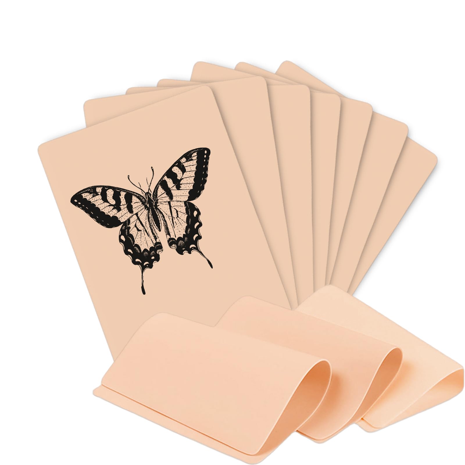 Fkereg 10 Pack Fake Skin Tattoo, 3mm Tattoo Practice Skin 15x20 cm, Thick Double Sides Real Feeling Soft Silicone Skins Sheet