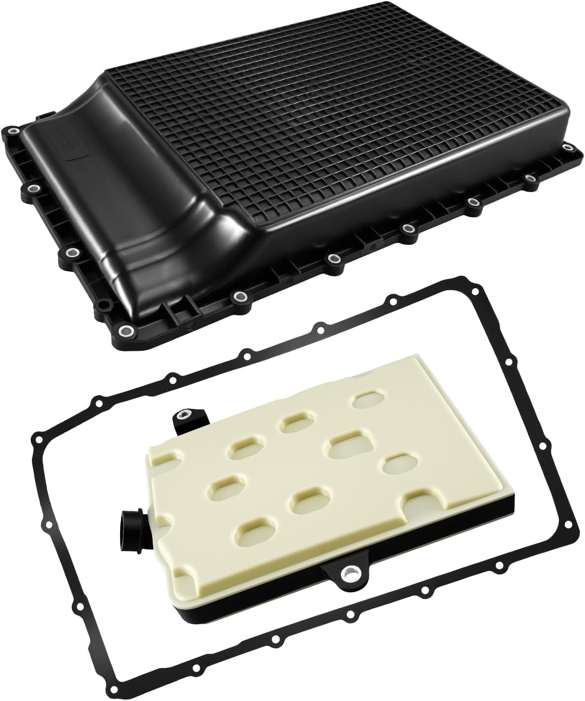 Transmission Oil Pan 265-897 and 10R80 Ten Speed Transmission Filter Kit Fit for Ford F150 Expedition Mustang Ranger Explorer 2017-2023 Lincoln Navigator 2018-2023, Replace HL3Z7A194A 5422896 FT202