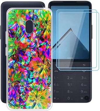 Clear Case for Duoqin F22 Pro 3.54" with 2 x Tempered Glass Protective Film, Slim Shockproof Soft Silicone Cover, 360 Drop-Proof Phone Case for Duoqin F22 Pro - Colorful