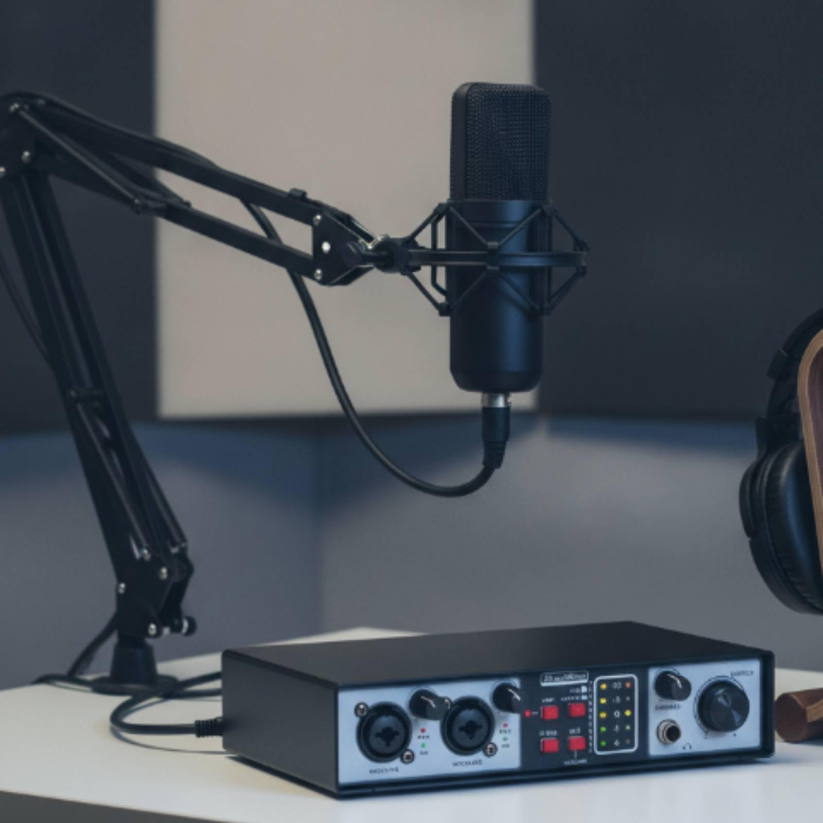 predolo USB Audio Interface Echtzeit USB Rauscharm Mit Mikrofonvorverstärker Für Podcaster, Streamer, Heimaufnahmestudio