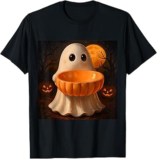Creepy Ghost Pumpkin Halloween T-Shirt