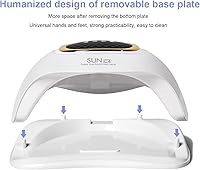 Vista 7 de Lámpara de Uñas UV - Secado Rápido, Potente y Eficiente, Lámpara LED de Uñas con 4 Ajustes de Tiempo y Sensor Automático Infrarrojo, Luz UV