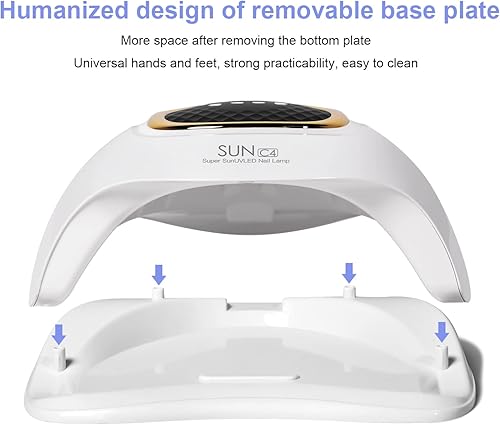 Miniatura 7 de Lámpara de Uñas UV - Secado Rápido, Potente y Eficiente, Lámpara LED de Uñas con 4 Ajustes de Tiempo y Sensor Automático Infrarrojo, Luz UV