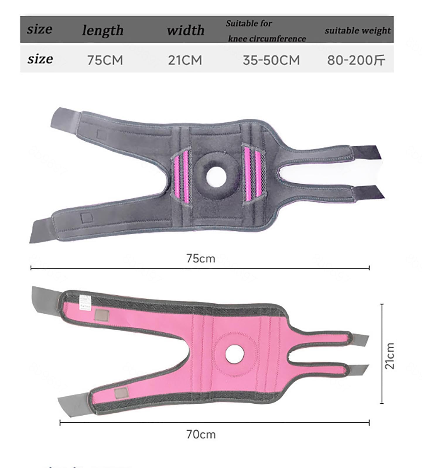 Kniebandage mit Seitlichen Stabilisatoren, Verstellbare Kompressions-Stützhülsenbandage für Männer und Frauen – Arthritis-Schmerzen, Erholung Nach Verletzungen, Laufen, Training,C