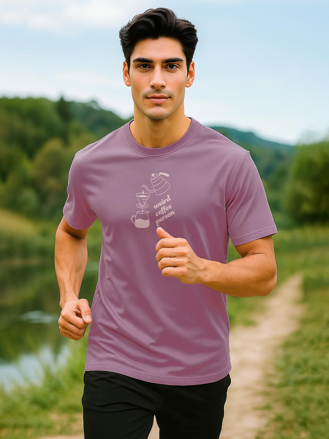 NOBERO Camiseta de hombre con estampado gráfico de ajuste regular