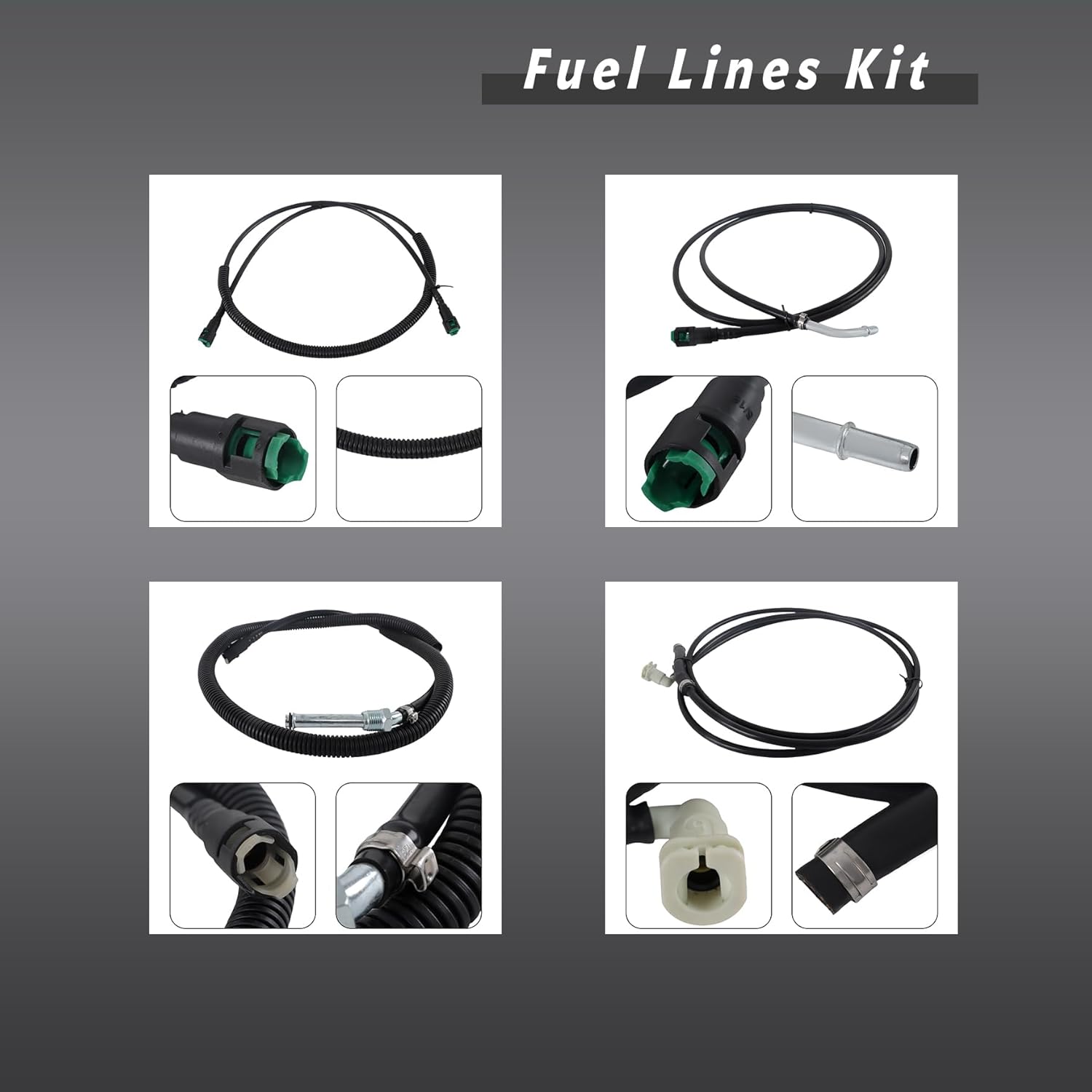 waltyotur Fuel Lines Kit Replacement for Chevrolet Tahoe Suburban 1500 GMC Yukon 5.3L 2002-2004 Replacement for FL-FG0811 FL-FG0810