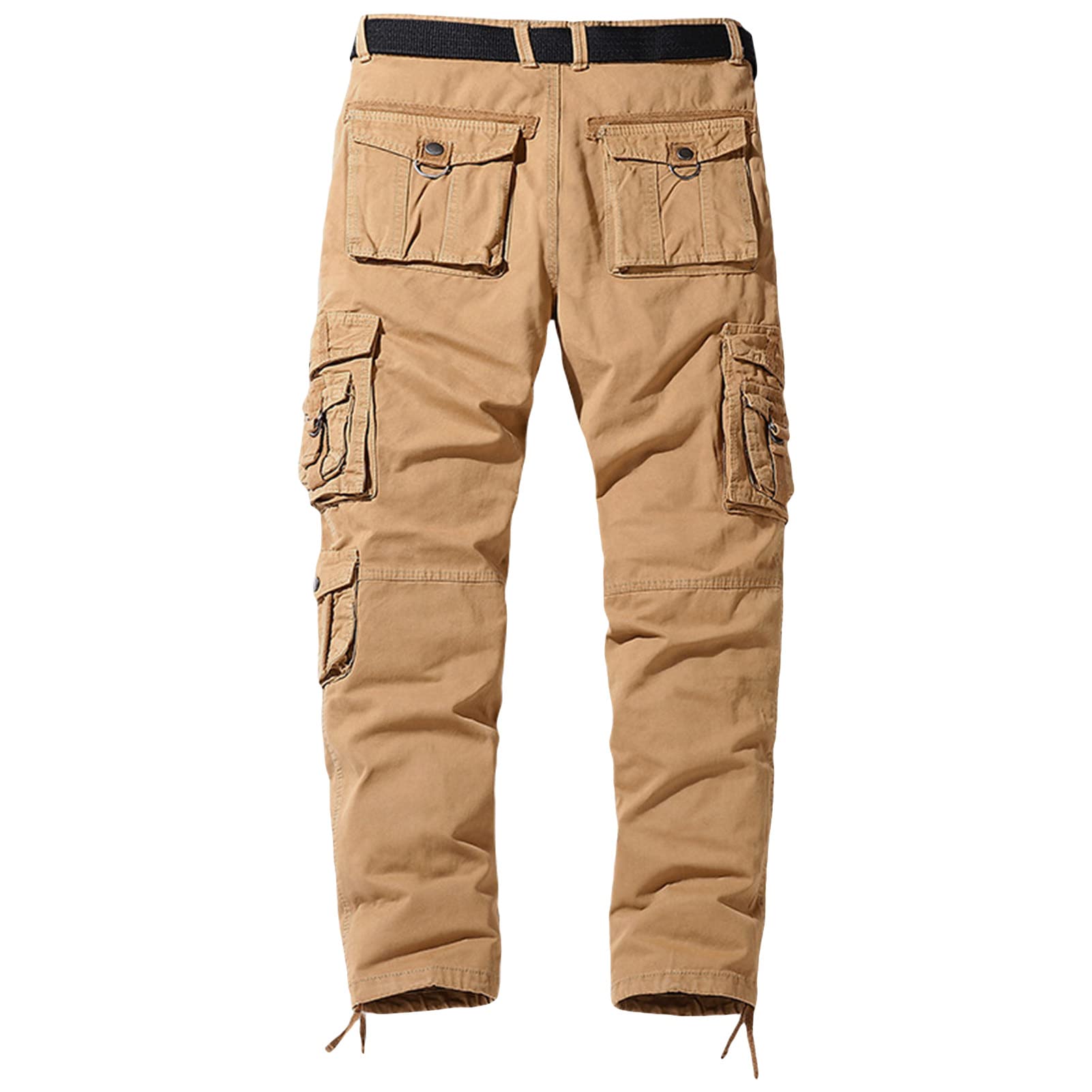 Maiyifu-GJ Men's Camo Hiking Cargo Pants Casual Lightweight Multi Pocket Pant Straight Outdoor Tactical Military Trousers (Khaki,38)