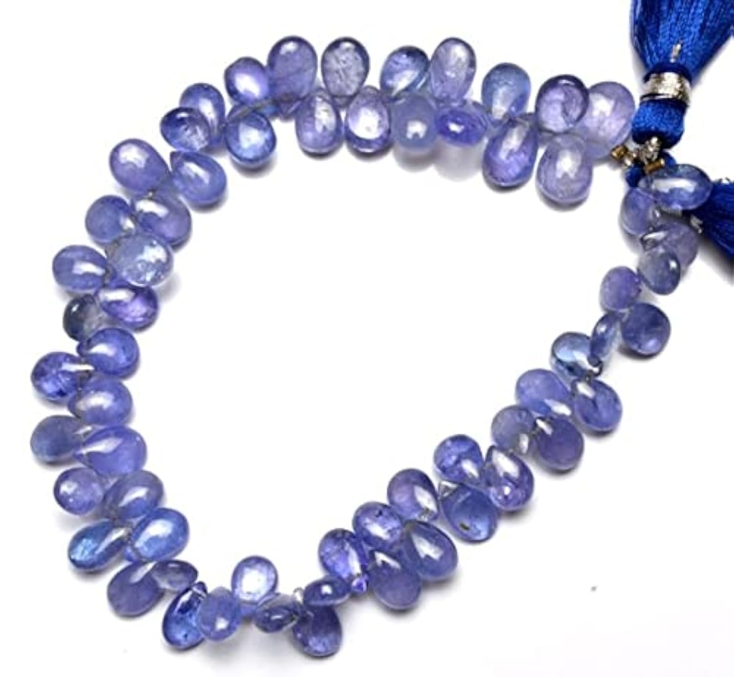 Tanzanite naturelle en briolette poire lisse de qualité supérieure pour joaillerie