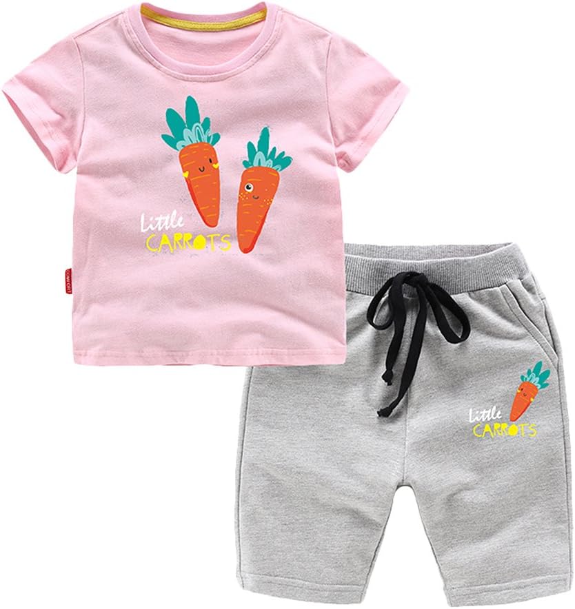 Absolufun Boys&Baby Boys Short Sleeve Cute Carrots Print Soft Shorts boy Summer clother